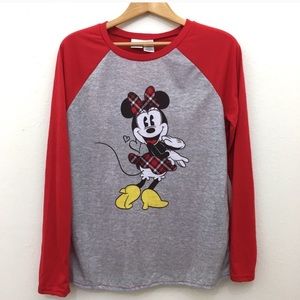 Disney Minnie Mouse baseball tee long sleeve sz M